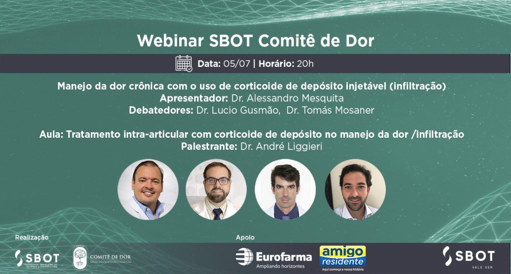 Webinar SBOT e Dor apresentam: Manejo da dor crônica com o uso de corticoide