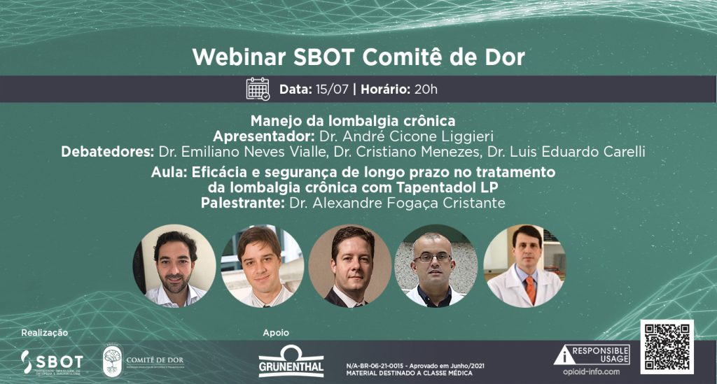 A SBOT e o Comitê de Dor apresentam um webinar sobre o manejo da lombalgia crônica