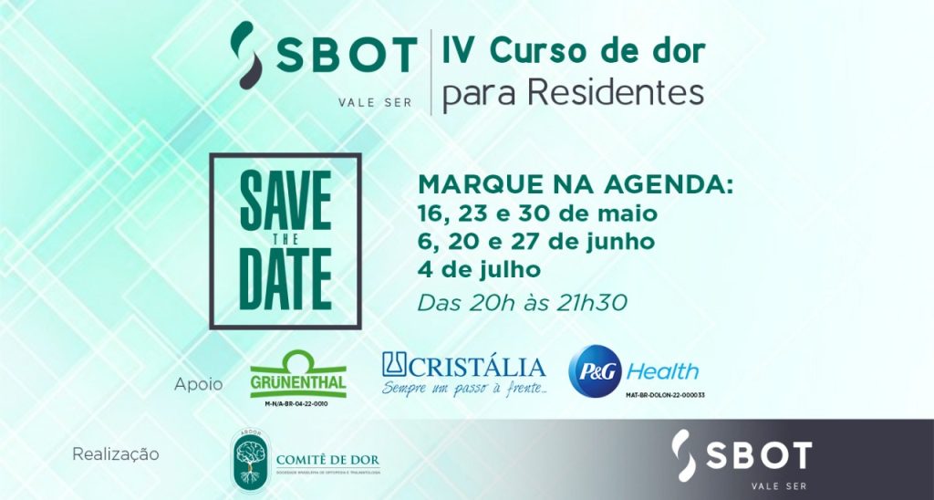 SBOT e Comitê de Dor apresentam IV Curso de Dor para Residentes