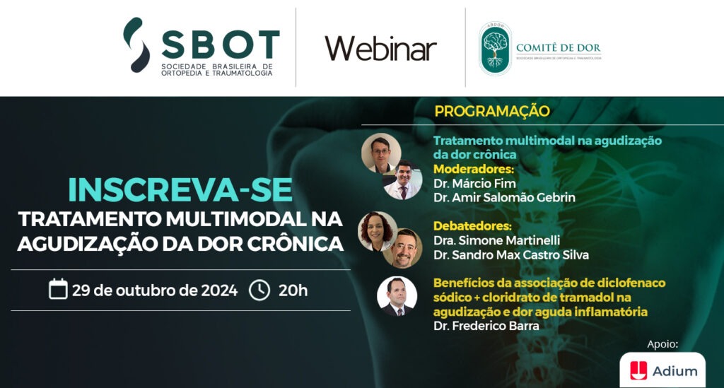 SBOT e ABDOR apresentam evento sobre o tratamento multimodal na agudização da dor crônica