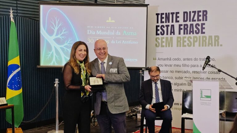 SBPT é homenageada em ato na Câmara dos Deputados em alusão ao Dia Mundial da Asma e aos 30 anos da Lei Antifumo