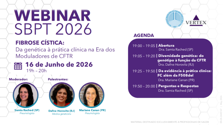 SBPT promove webinário sobre os desafios e avanços da fibrose cística na era dos moduladores de CFTR